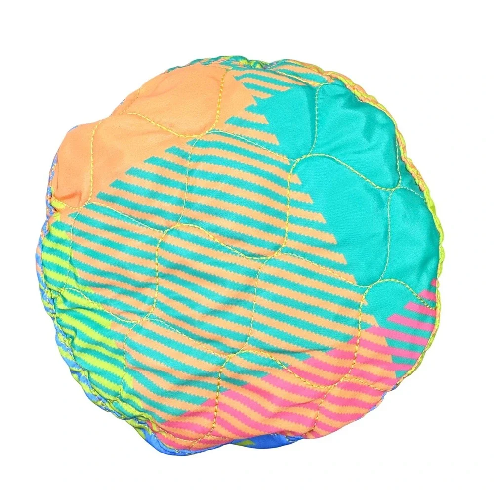 Crayola x Kohls Reversible Bucket Hat Hot Pink Faux Fur Neon Multi Color Quilted